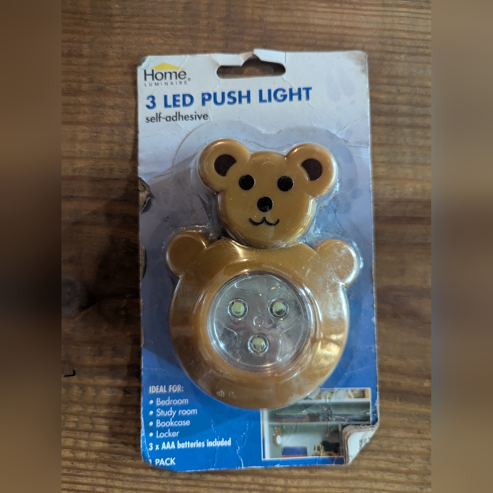 Home Luminaire 3 Led Push Light‎ Bear New In Package, Self-adhesive